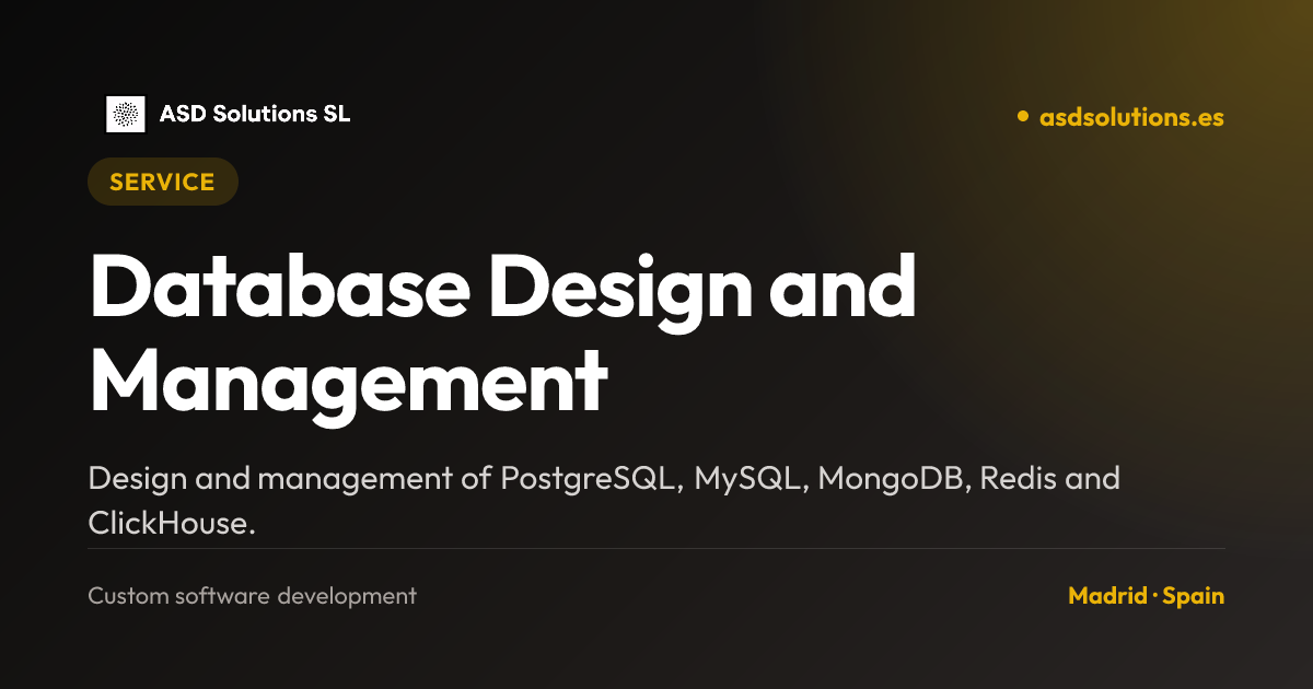 Database Design Service Cover Databases - Design and Optimization | ASD Solutions